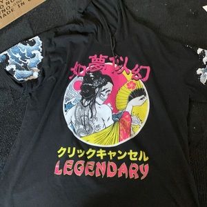 Short sleeved shirt with a hood